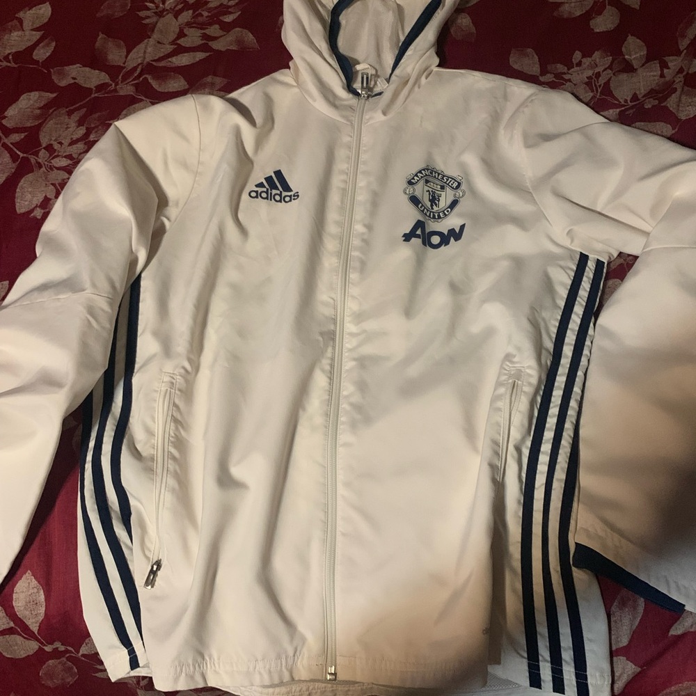 Adidas White Jacket with Navy Accents